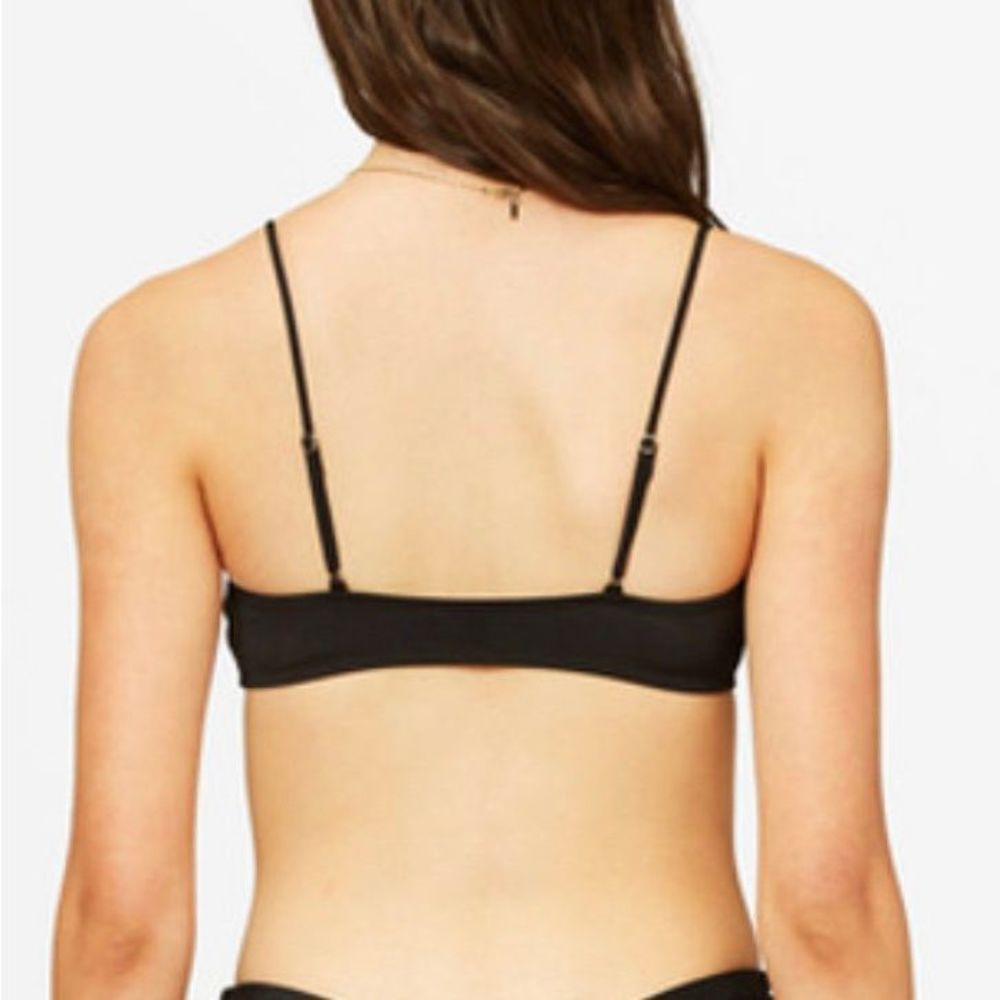 Billabong Sol Searcher Skinny Mini Crop Bikini Top Padded Black Juniors Medium - Picture 2 of 7